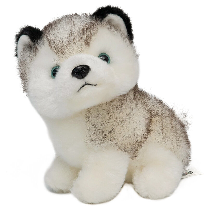 Muñeco de peluche de perro Husky, juguete de simulación de perro Husky, Lobo, peluche suave, regalo de cumpleaños