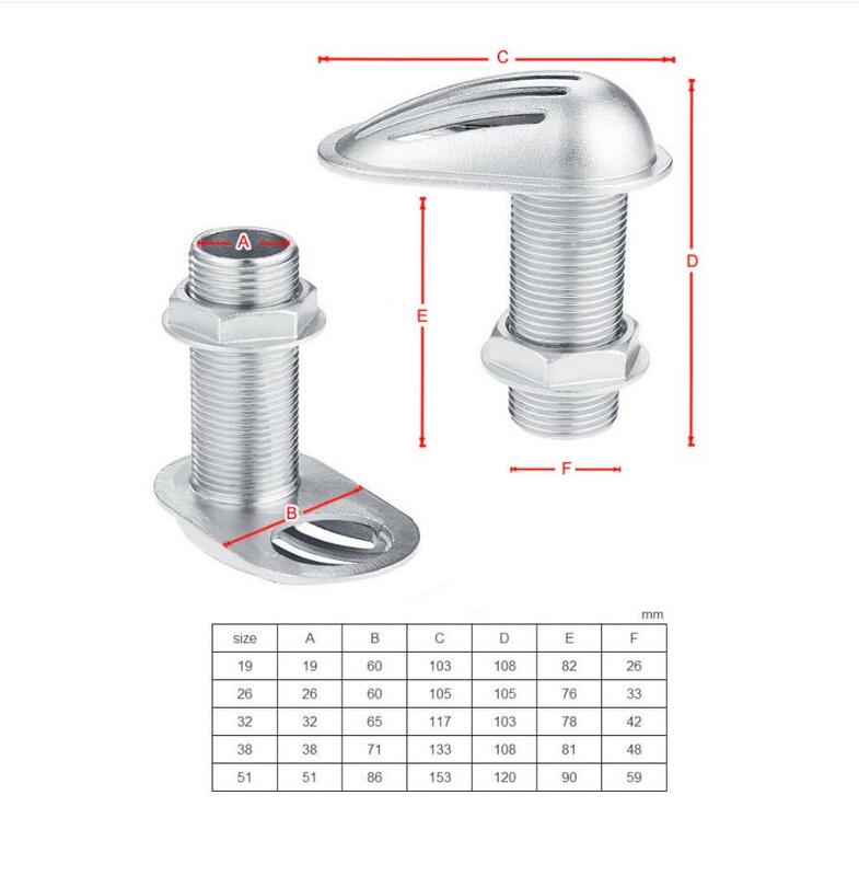 Stainless Steel 316 Boat Intake Strainer Thread Thru-Hull Pump Hose Fitting Water Outlet Hose Pipe Marine Hardware Accessories