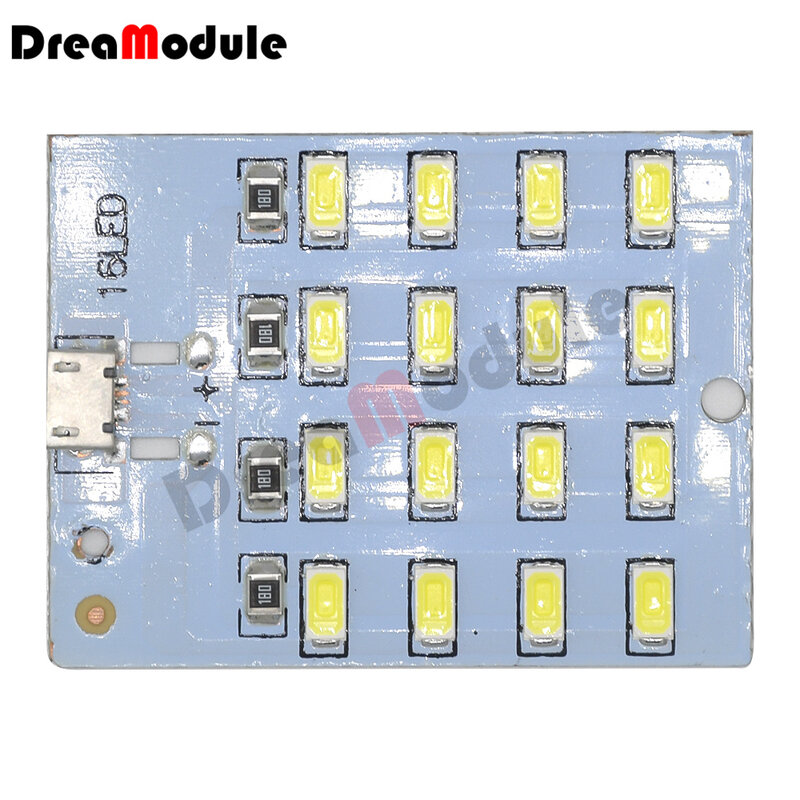 Modul LED 5730 SMD 5V ~ 470mA Panel Lampu LED Mikro USB Putih Lampu Malam Darurat 8/12/16/20 Buah Papan Lampu Seluler USB LED