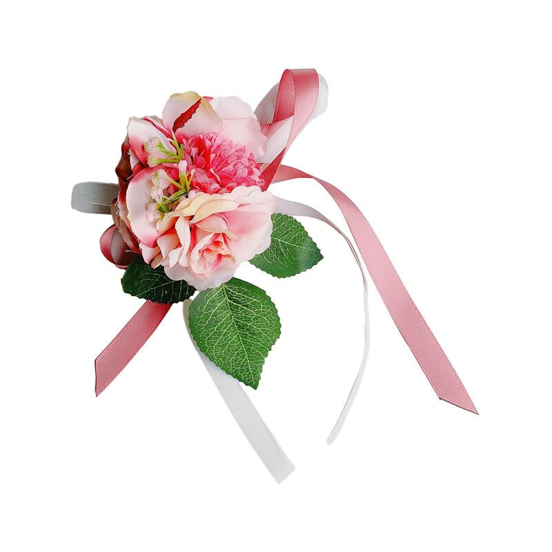 Bracelet de poignet de fleurs de ruban, décoration florale de main, bracelet de corsage de poignet pour la cérémonie de Rhde demoiselle d'honneur, marié de mariée