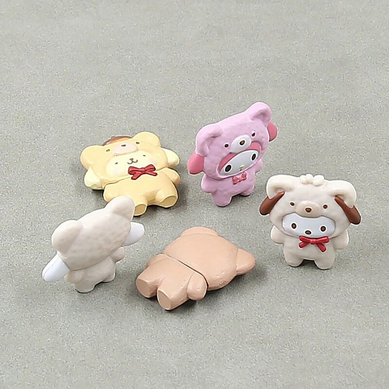 Sanrio Hello Kitty Figura Anime, Mini Figurinhas, Brinquedos Colecionáveis, Presentes, Cinnamoroll, Melody, Pachacco, Pom Purin, Kuromi, 5cm