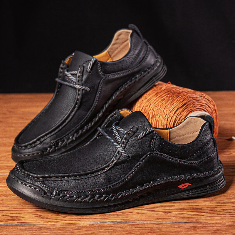 Туфли мужские кожаные ручной работы, удобные кроссовки, лоферы, мягкая кожа, повседневная обувь для вождения, Мокасины, обувь для инструментов