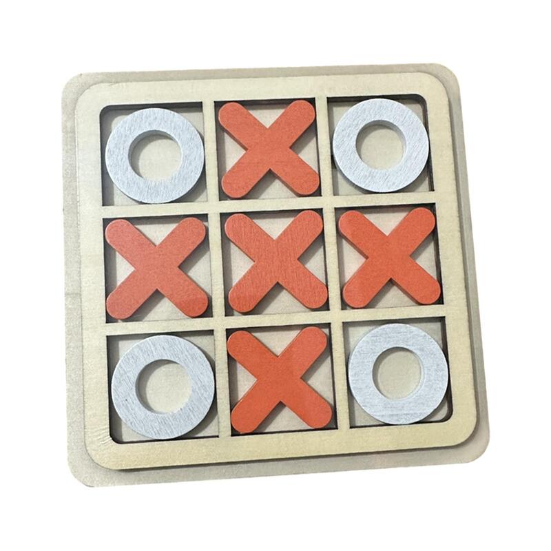 Wooden Tic TAC Toe Game Educational Toys XO Table Toy for Outdoor Indoor