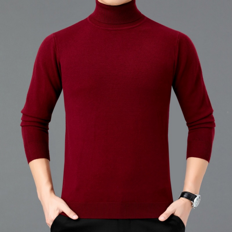 Suéter cálido de invierno, nuevo estilo Casual, manga larga, Cuello medio alto, suéter de punto