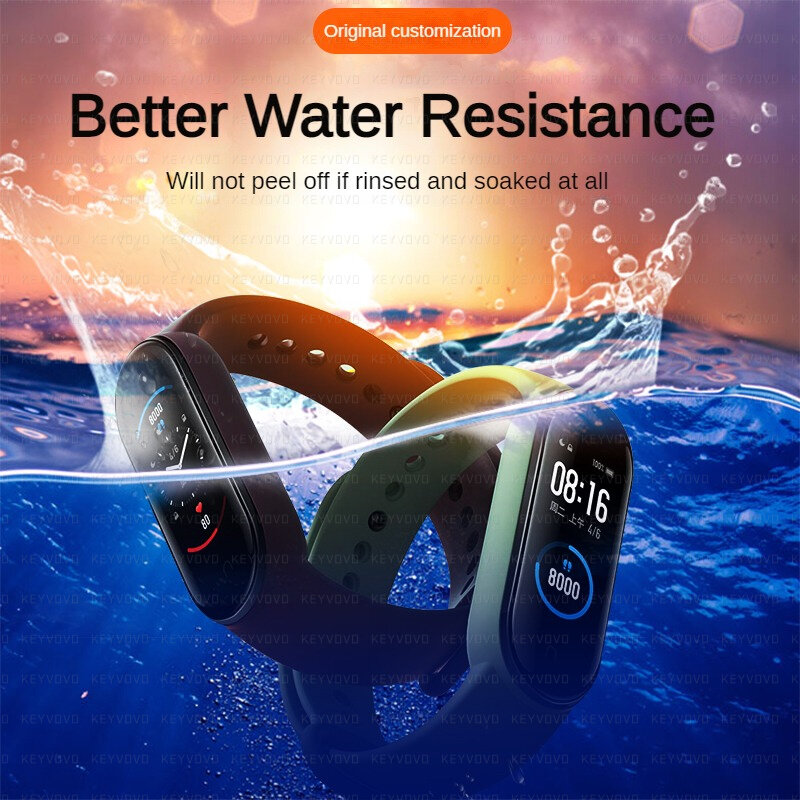 actualizar 10D Película de vidrio para Xiaomi Mi Band 8 7 6 5 4 Protector de pantalla Miband Smart Watchband Funda protectora completa HD Tempered Glass Correa pulsera