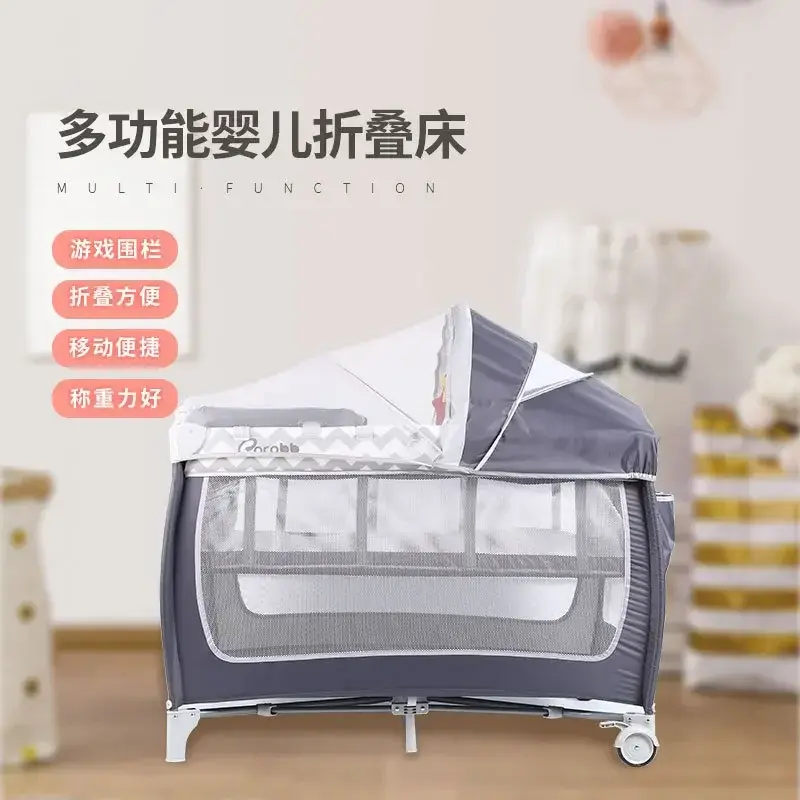 سرير أطفال متعدد الوظائف قابل للطي ، مهد متنقل محمول ، سرير ملكي لحديثي الولادة