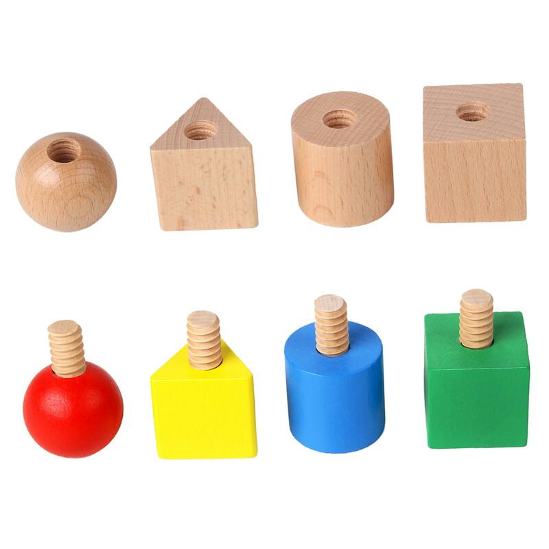 Giochi di smistamento Montessori dadi e bulloni giocattolo Montessori in legno giocattoli regali di compleanno forma cognizione giocattolo età 1 2 3 4 giocattolo di smistamento