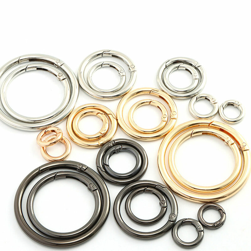 2/3/5 20x Gold Style Sturdy Anddurable Round Spring Snap Clips For Bags Round Carabiner Snap Ring