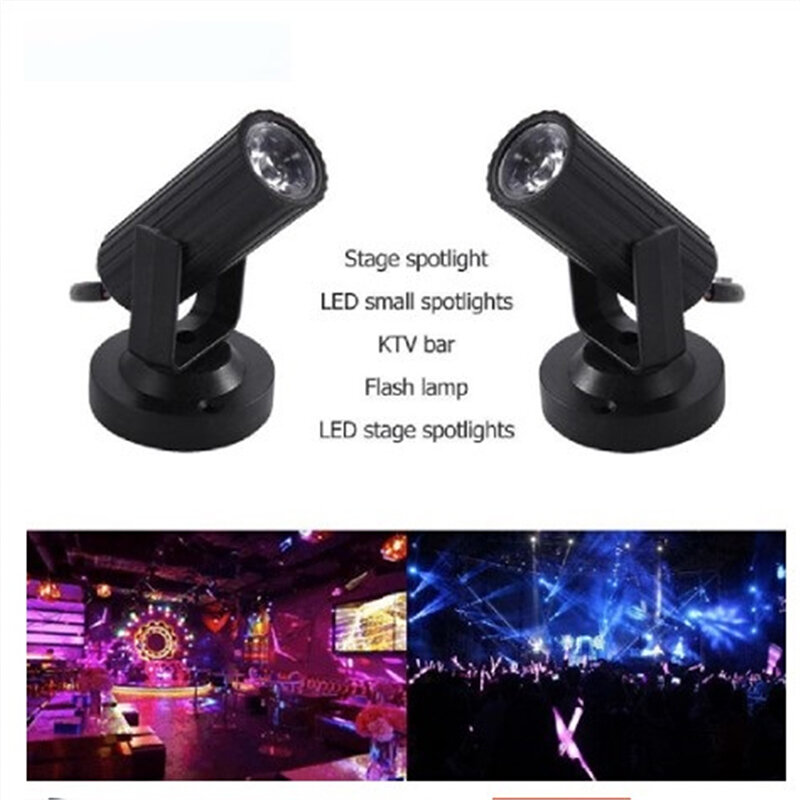 Minifoco LED ligero para escenario, lámpara de ángulo ajustable para pista de baile de fiesta, RGB, 1W, Dj, discoteca, Bar, Ktv, efecto de iluminación