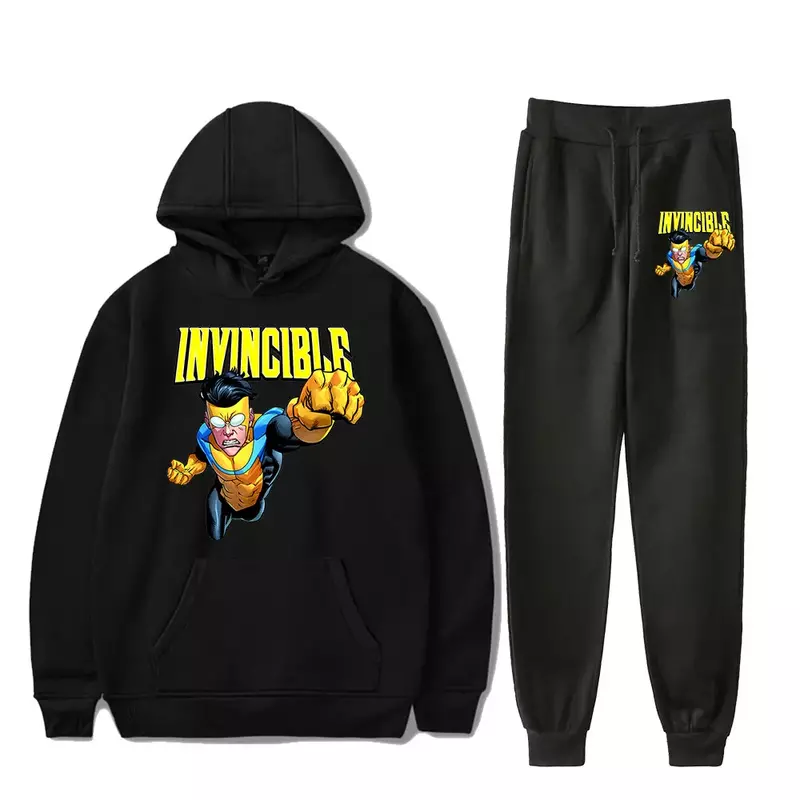 Invincible Season 2 Tracksuit Sets Men Casual Hoodies Sweatshirt+Sweatpants 2 Piece Set Male Pullover Fashion Streetwear Clothes