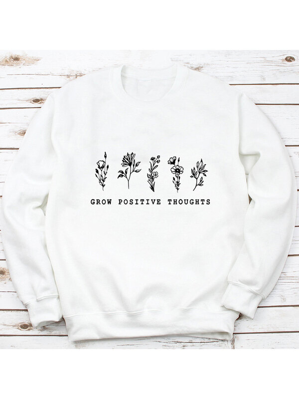 Groeien Positieve Gedachten Vrouwen Hoodie Sweatshirt Lente Lange Mouwen Hooded Sweatshirt Harajuku Tumblr Ongedwongen Truien Trui