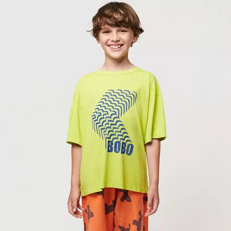Bobo-T-shirt à Manches Courtes pour Enfant, Vêtement à la Mode, avec Imprimé de Dessin Animé, pour Fille et Garçon, Nouvelle Collection Été 2024
