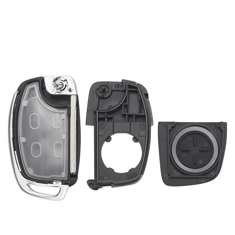KEYYOU-Flip remoto Car Key Shell Case, 3 botões, lâmina, apto para Hyundai Solaris ix35, ix45, ELANTRA Santa Fe, HB20, Verna, HY15, HY20, TOY40
