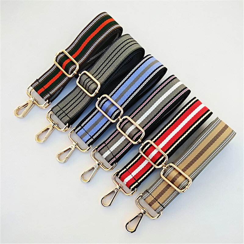 Bolsos de ganchillo para mujer, accesorios cruzados, cinturones ajustables de 3,8 cm, correa de bolso con correas de bolso de rayas
