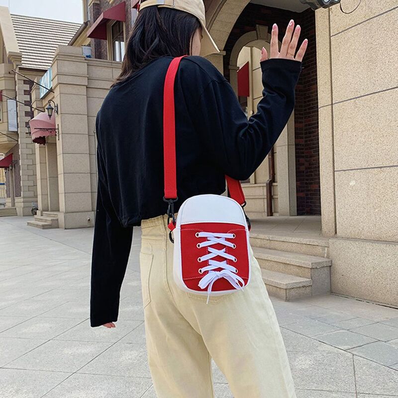 Модный креативный уличный маленький кошелек в форме обуви, сумка в Корейском стиле, Холщовая Сумка, Сумка через плечо, женская сумка
