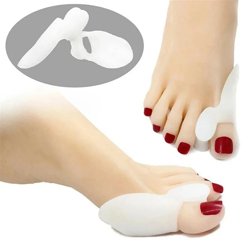 2PCS Silikon Gel Thumb Corrector Bunion Fuß Toe Hallux Valgus Schutz Separator Finger Haarglätter Teller Fußpflege Werkzeug