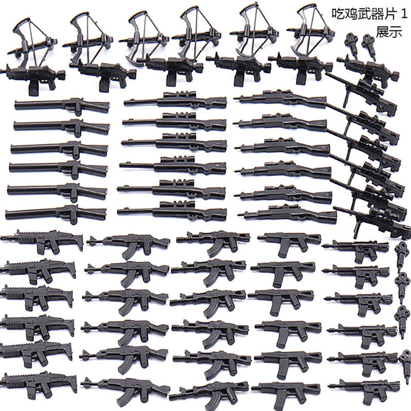 Piezas de armas del ejército, bloques de montaje, accesorios de figuras de soldado, accesorios de ladrillos Moc, juguetes de pistola militar de la Segunda Guerra Mundial, regalo para niños