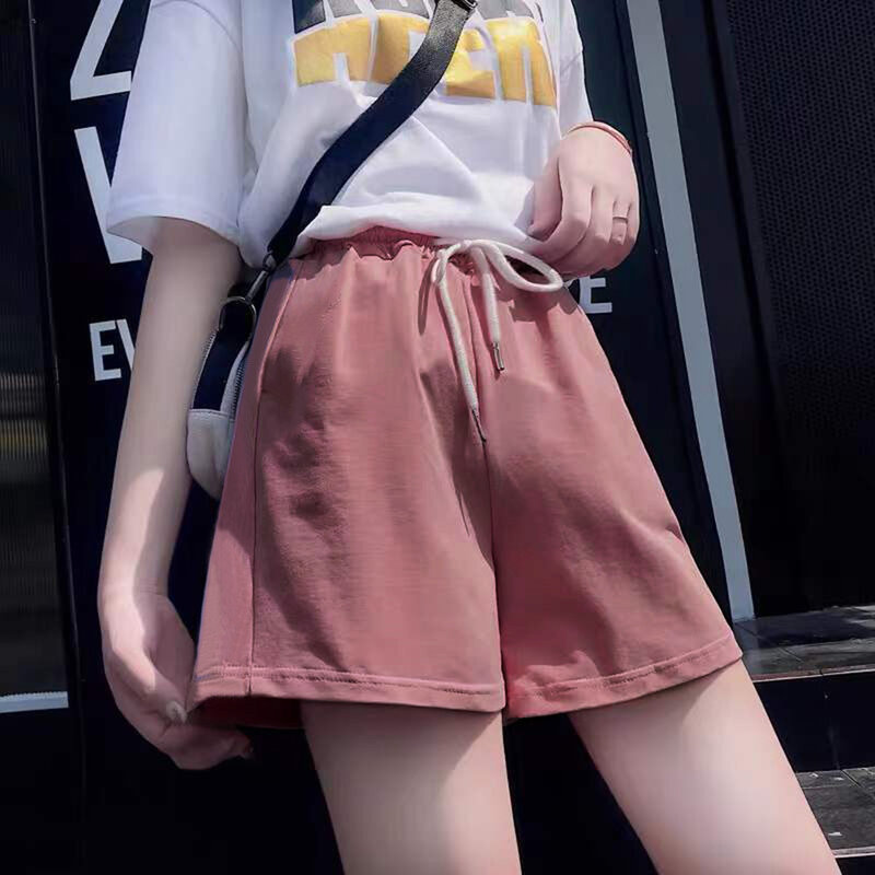 Summer Women's Shorts Trendy Casual Summer Bright Color Short Pants With Pocket Soft Korean Style Girls Bottoms Elastic Homewear