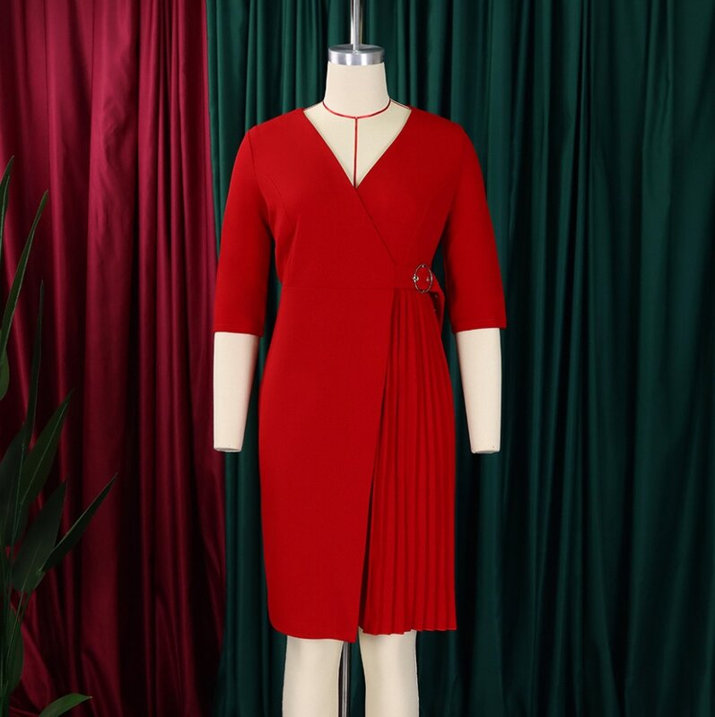 Vestido elegante de oficina para mujer, ropa femenina de temperamento, línea A, cintura alta, Primavera, 2024