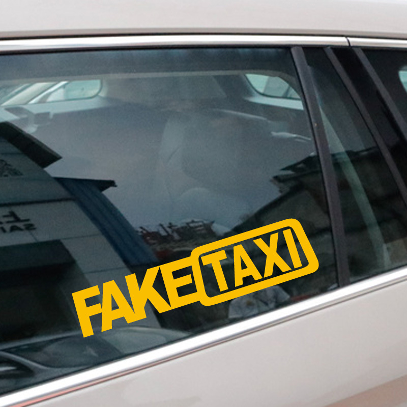 1 pçs engraçado falso táxi carro auto adesivo decalque emblema auto adesivo adesivos de vinil janela do carro corpo pára-choques da motocicleta estilo do carro
