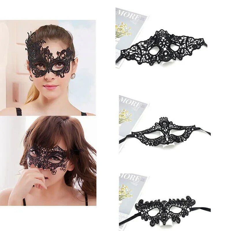 女性のためのセクシーな黒いレースのマスク,仮面舞踏会のパーティーマスク,フェスティバル,ハロウィーン,アクセサリー