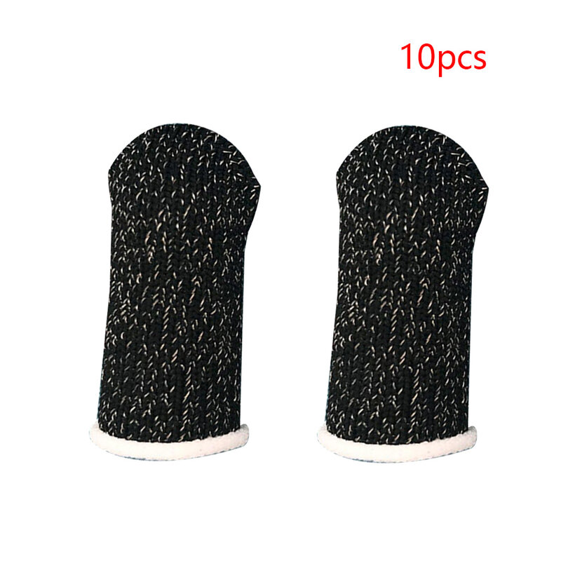 10pcs Mobile Game Controller guanti con punta delle dita antiscivolo traspirante Cover per la punta delle dita del gioco del telefono nero bianco