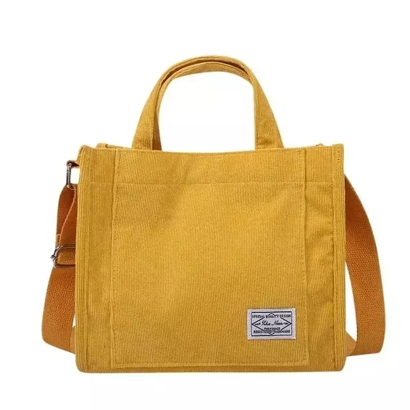 Veludo Zipper Shoulder Bags para mulheres, feminino Small Cotton Canvas Messenger Bag, Retro Vintage Crossbody Bags, FD04