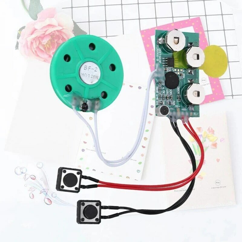 Módulo chip cartão gravação voz bateria botão para cartão presente brinquedo DIY