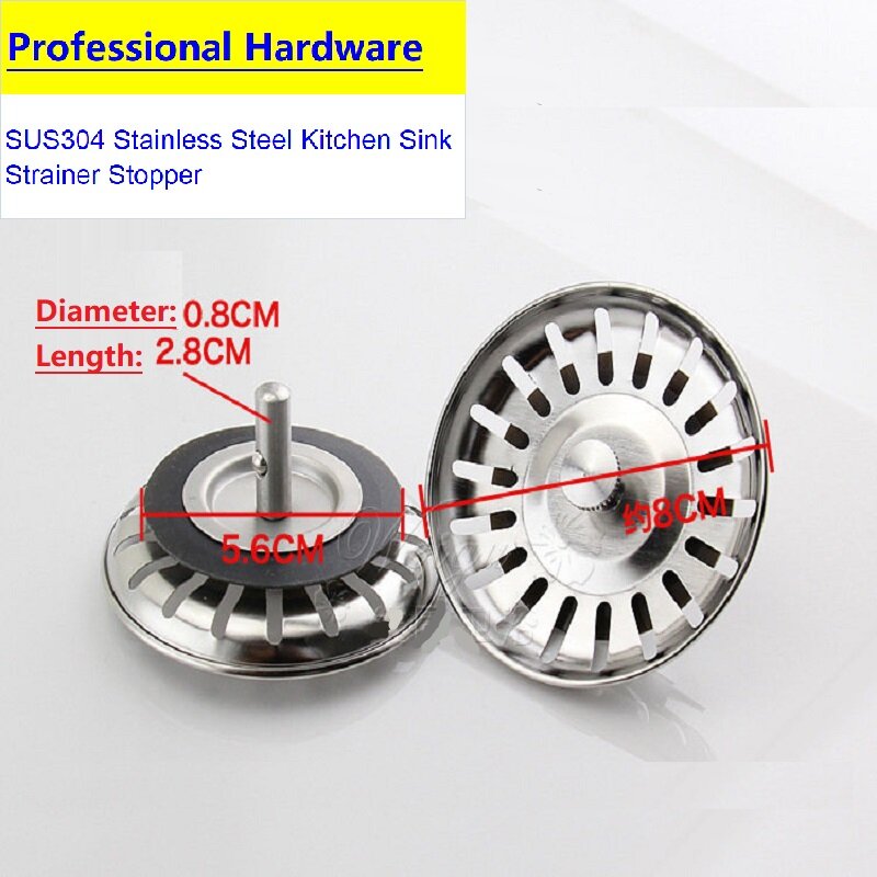 Dia 80MM 304 Stainless Steel Sink Strainer For Kitchen Bathroom Drain Filter Kitchen  Sink Strainer Kitchen Bathroom Accessories