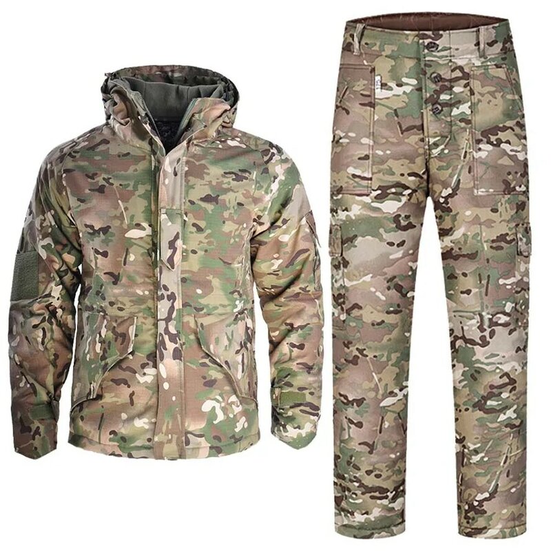 Jaket militer mendaki pria, jaket Camo taktis parka seragam tempur berburu, jaket Airsoft tentara-22 °F berkemah