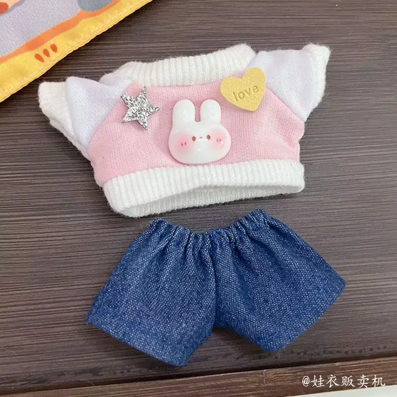 Conjunto bonito de moletom e calças para bebê, roupas de boneca Starfish Cotton, acessórios de boneca em mudança, 10cm