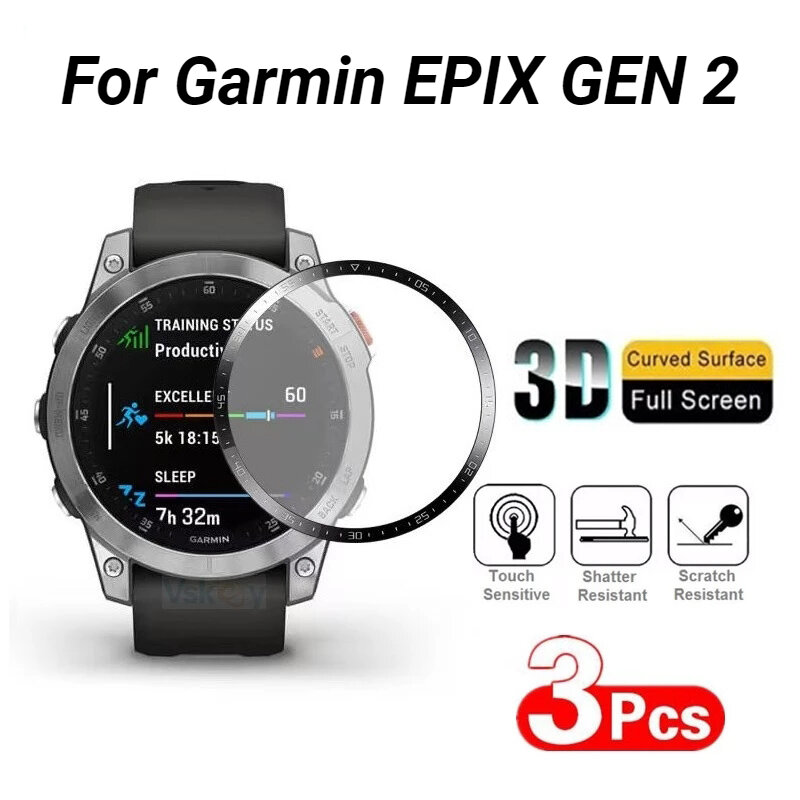 Protetores de Tela para Smartwatch Garmin EPIX GEN2, Alta Definição, Anti-Impressão Digital, Películas Protetoras, 3PCs