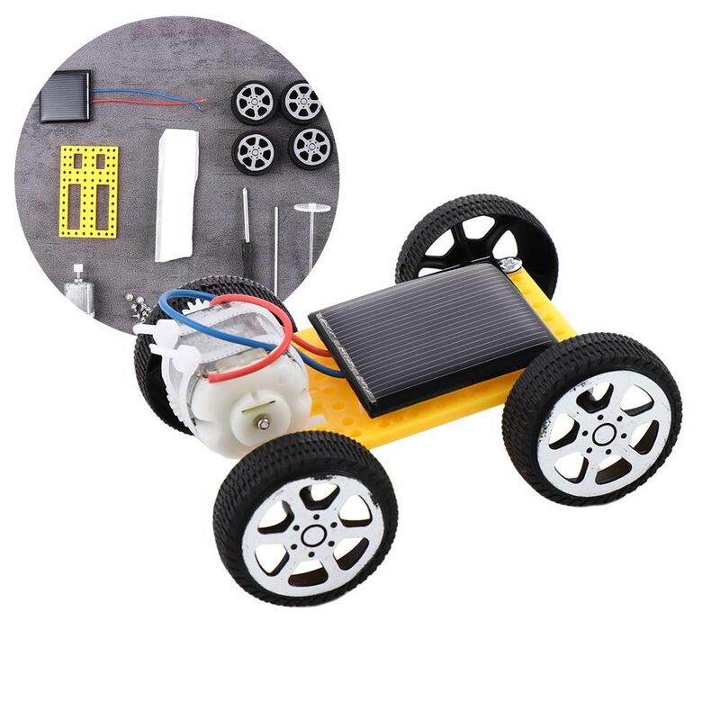 Plastic Science Experiment Solar Car Toys, DIY montado energia Solar Powered brinquedo, carro Robot Kit Set para crianças