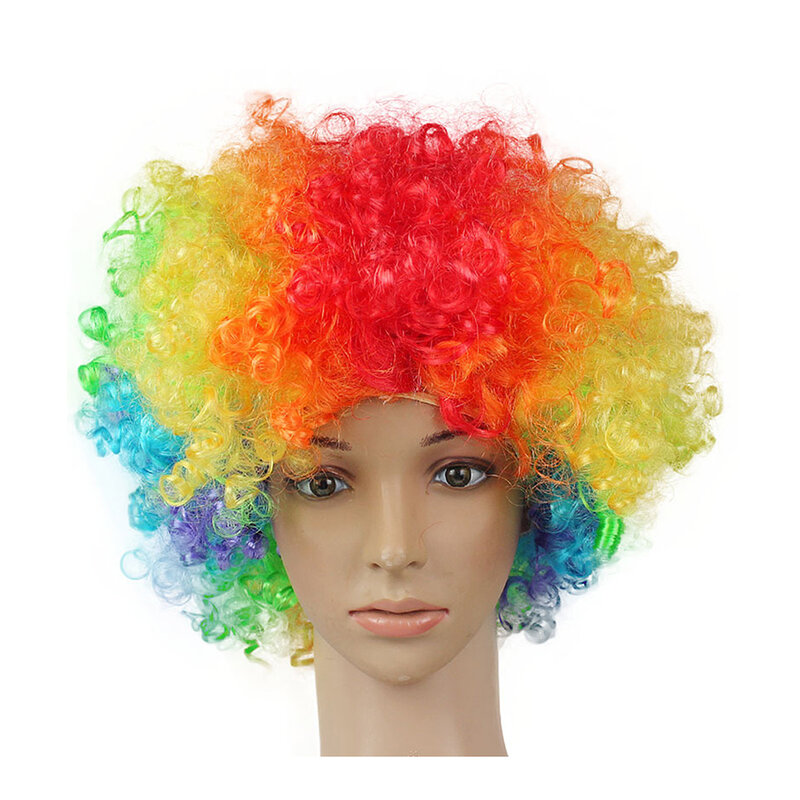 Wydajność falista kręcone Clown peruka Cosplay włosy na boże narodzenie nowy rok dorosłych birthday Party Disco dekoracji dzieci prezent dostaw
