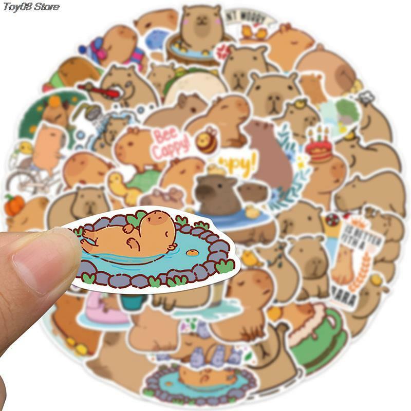 New 50Pcs Cute Capybara Sticker Set for Laptop, Guitar, Scrapbook and Journals Gift For Boys Girls Teens Birthday Party