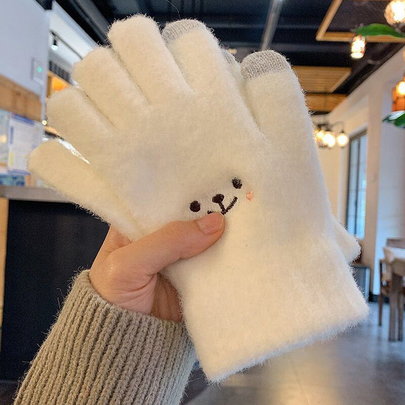 Rękawice na pięć palców dla kobiet w przystępnej cenie zimowe rękawiczki zimowe dla kobiet rękawice plusz gruby ciepłe rękawiczki dla kobiet kolarskich