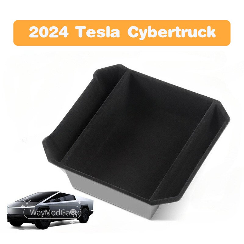 Scatola portaoggetti per bracciolo Cybertruck per Tesla 2024 scatola portaoggetti per camioncino Cyber impermeabile TPE/ ABS floccaggio accessori per auto