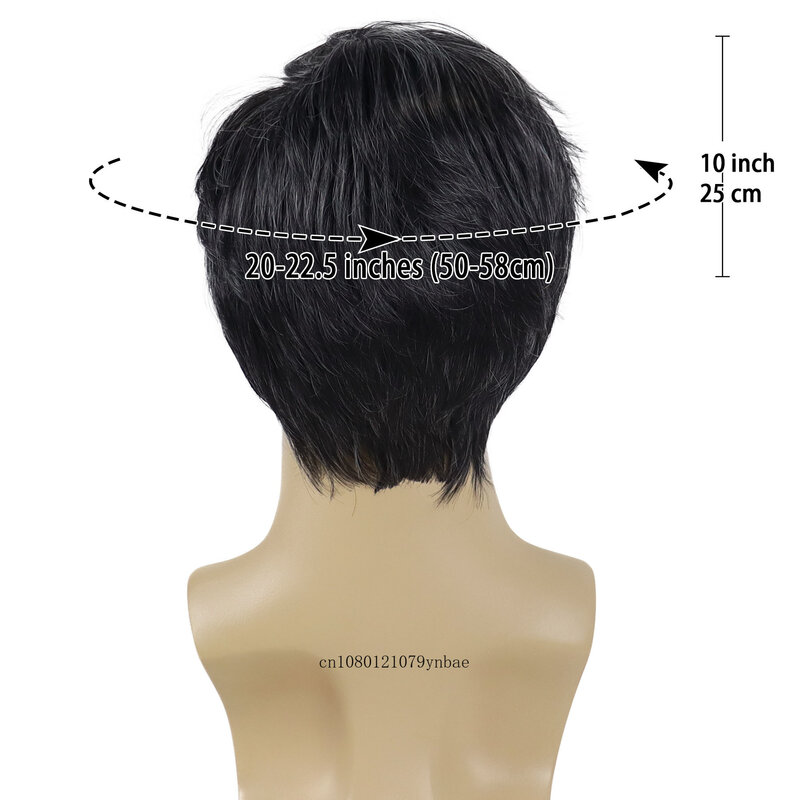 Mens Wig Short Haircuts Synthetic Fiber Black Mix Wihte Color Old Male Wigs Cosplay Halloween Costume Carnival Party Hair Soft