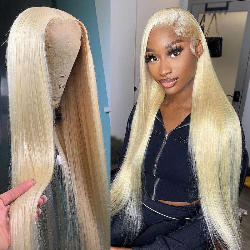 13x4 Straight Honey Blonde Lace Front Wig Human Hair Wigs For Black Women Brazilian Transparent T Part Colored 613 Frontal Wig