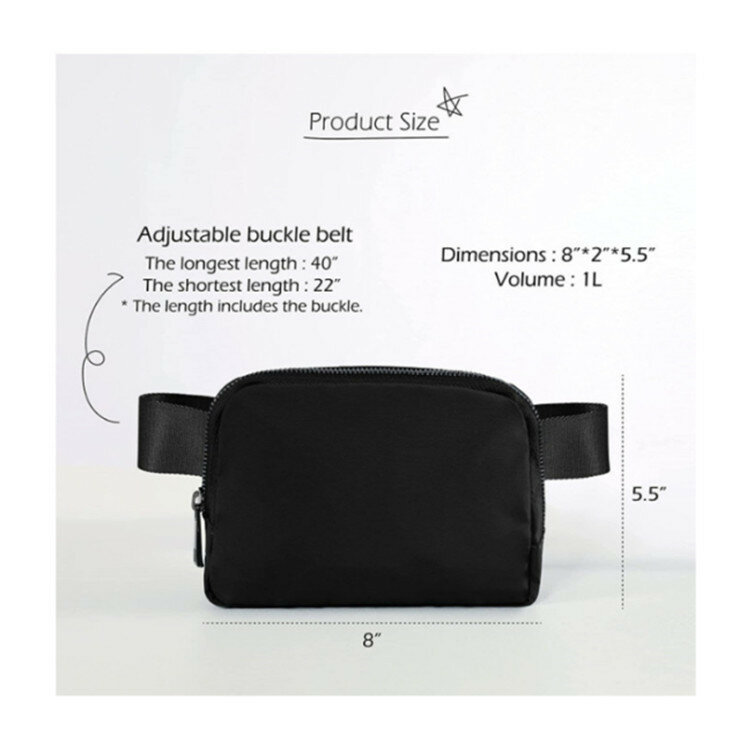 Unisex Mini Belt Bag with Adjustable Strap Small Fanny Pack for Workout Running Traveling