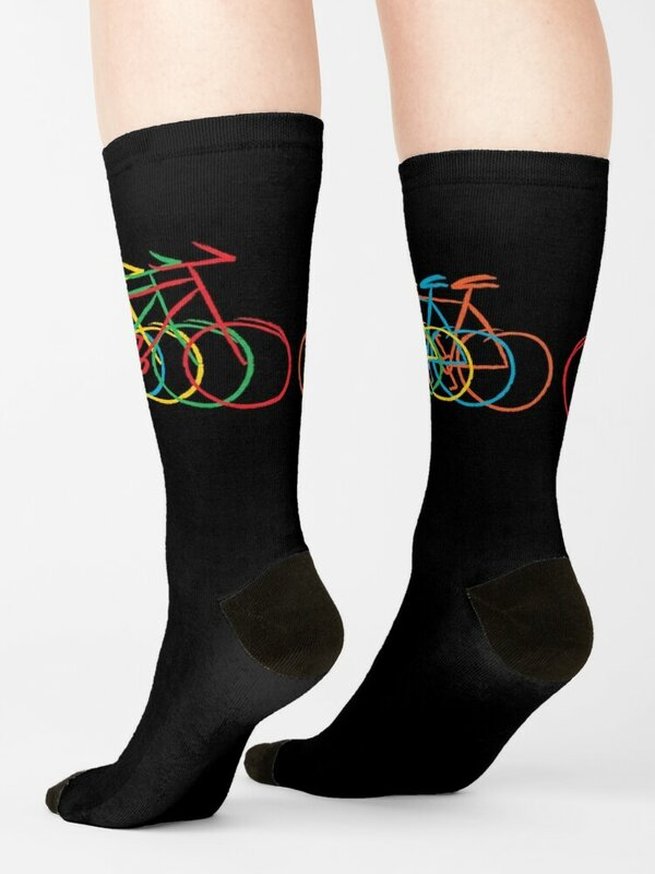 Homens e mulheres só bicicleta tornozelo meias, meias engraçadas, presente colorido, masculino