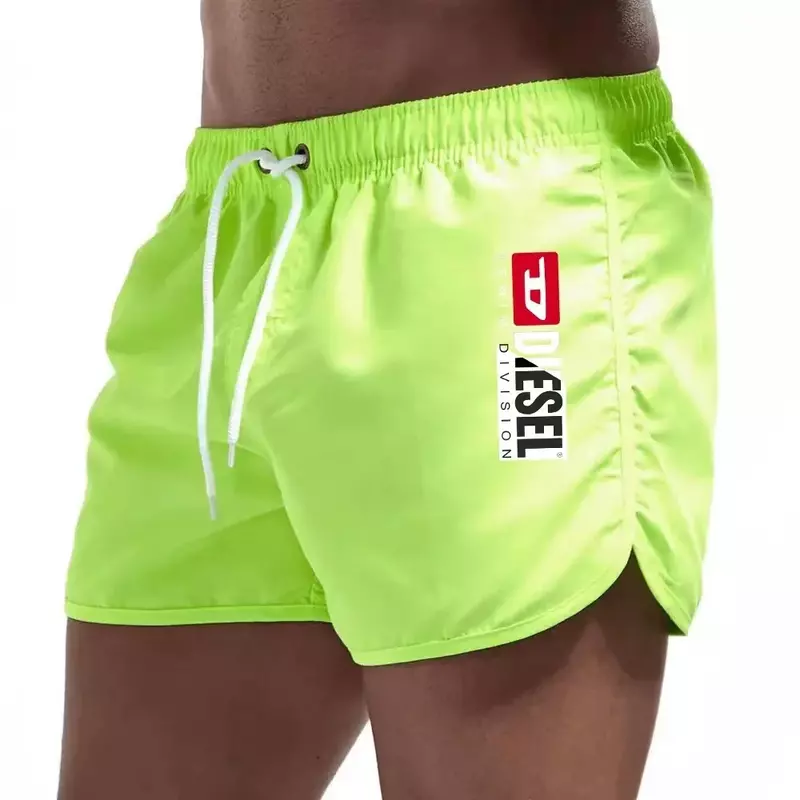Мужские летние пляжные шорты, дышащие удобные тренировочные сексуальные быстросохнущие пляжные шорты для плавания, новинка 2024