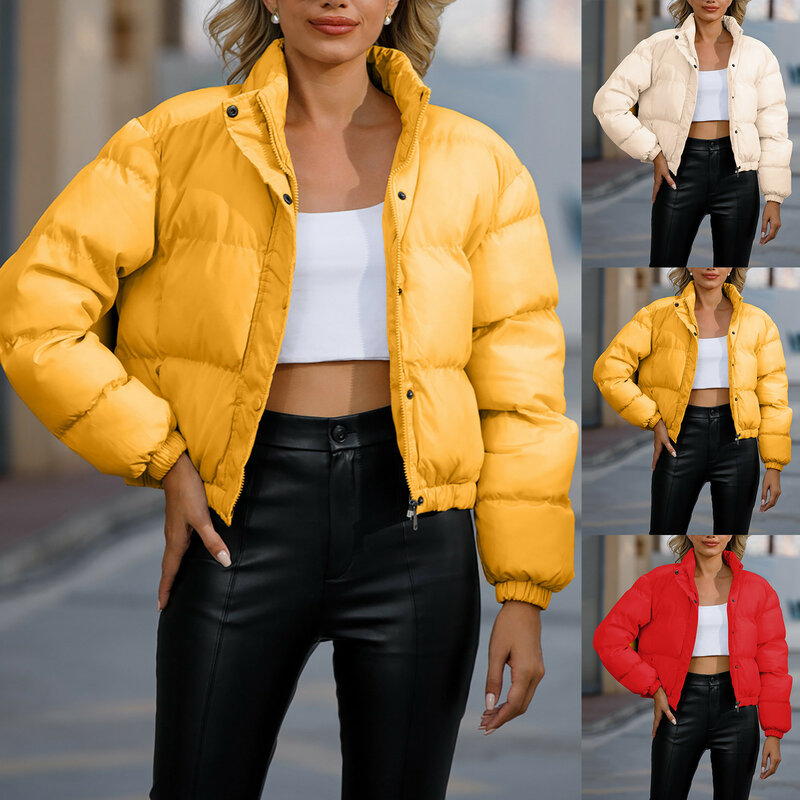 Jaqueta casual feminina com zíper, casaco de parka quente, casacos femininos, tops chiques, moda, outono, inverno, 2023