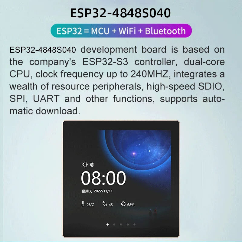 Smart Display para Arduino LVGL, WiFi, Bluetooth, Development Board, 86 Box, Painel de Controle Central, Módulo TFT LCD, ESP32-S3, 4.0"