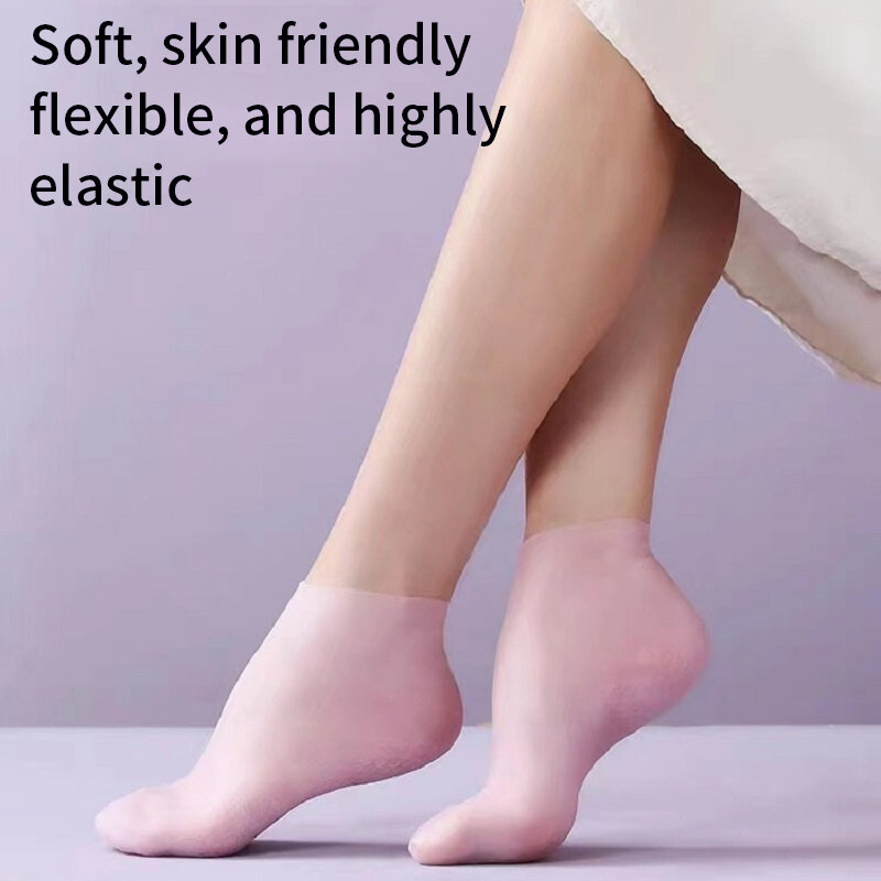 Calcetines de silicona para el cuidado de los pies, medias de Gel hidratante antigrietas, Protector para eliminar la piel muerta agrietada, alivio del dolor, herramientas de pedicura, 2 piezas