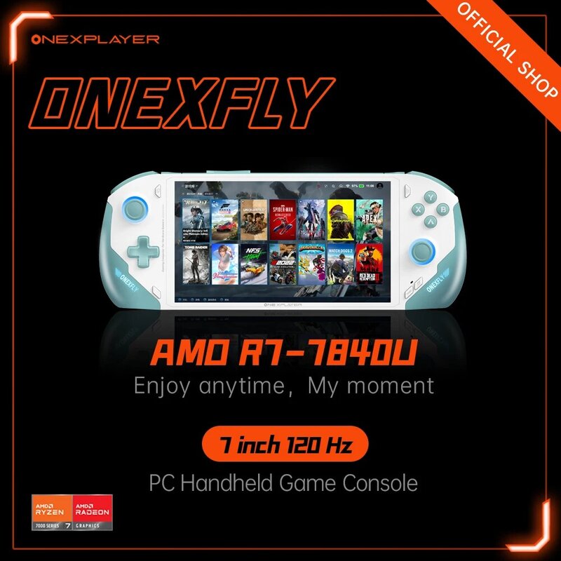 Onexplayer Onexfly Amd Ryzen 7 7840u Laptop Pc Game Console 3 In 1 Video Tablet Win11 Game Computer 7 "120Hz Scherm 32G 1Tb 2Tb