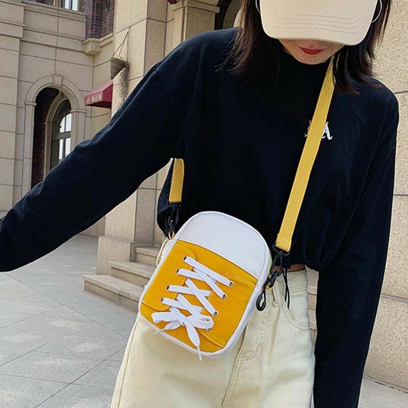 Personality Fashion Shopping Street Shoes Shape Small Women Bag Canvas Handbag Korean Style Bag Crossbody Bag