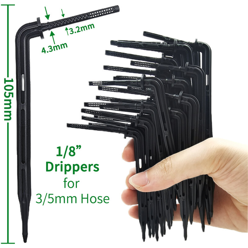 WUJIE 25 шт. изгиб стрелки Dripper фотоизлучатели для шланга 3/5 мм полива сада экономия микро капельница теплица