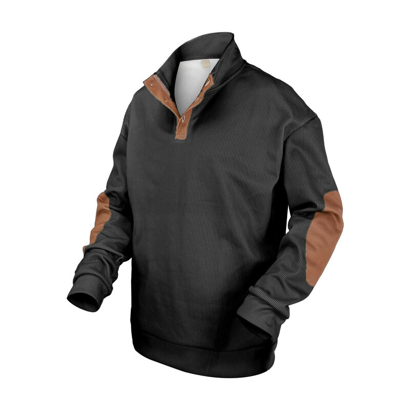 2023 Winter Knoop Heren Sweatshirt Effen Kleur Pullover Eenvoudige Vintage Jas Oversized Sweatshirt Voor Hoge Kwaliteit Kleding
