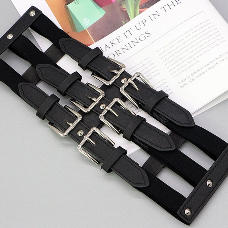 Cintura per corpo con decorazione in retrò, catena nera, gotica, regolabile per ragazze